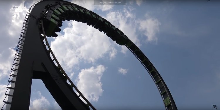 Cascabel Shuttle Loop Coaster, La Feria Mexico!